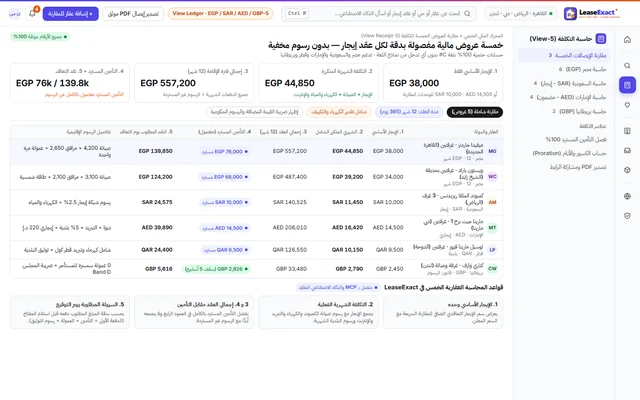 دليل التكلفة الحقيقية للإيجار في القاهرة الجديدة (التجمع / ميفيدا) والشيخ زايد 2026 | LeaseExact